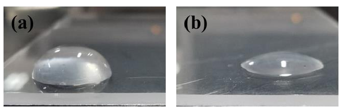 PMMA91视频下载污处理前后水滴角对比