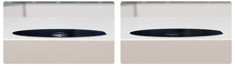 硅片氧91视频下载污清洗前后水滴角对比